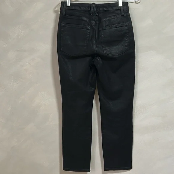 GOOD AMERICAN Good Classic Coated Straight Leg Jeans Size 4/27 - Picture 7 of 9
